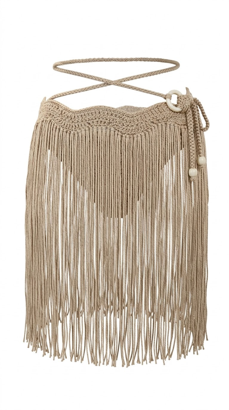 Falda mini tassel artesanal con ondas en pretina y bolas madera clara — MIZZBOGI Beachwear Colombia

Detalle de tejido artesanal con aro y bolas madera clara, falda tassel MIZZBOGI