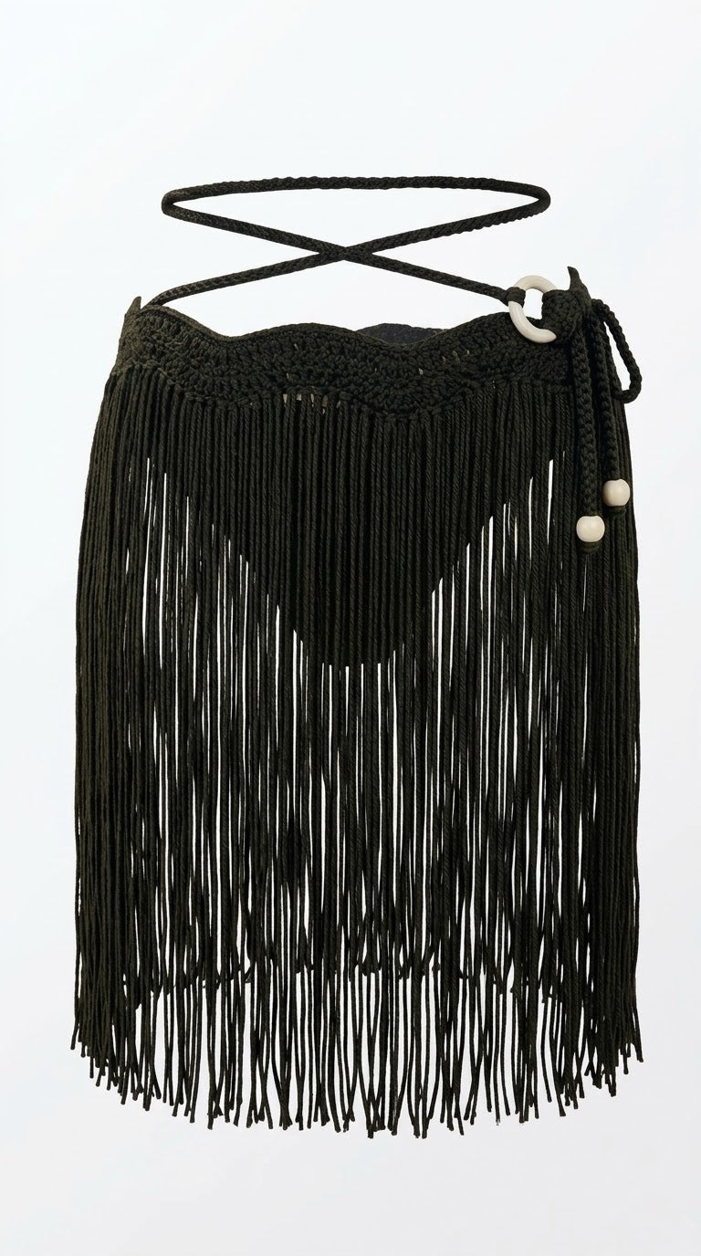 Falda mini tassel artesanal con ondas en pretina y bolas madera clara — MIZZBOGI Beachwear Colombia

Detalle de tejido artesanal con aro y bolas madera clara, falda tassel MIZZBOGI
