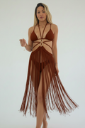 MIZZBOGI TASSEL 2023 - falda tejida a mano con flecos largos boho