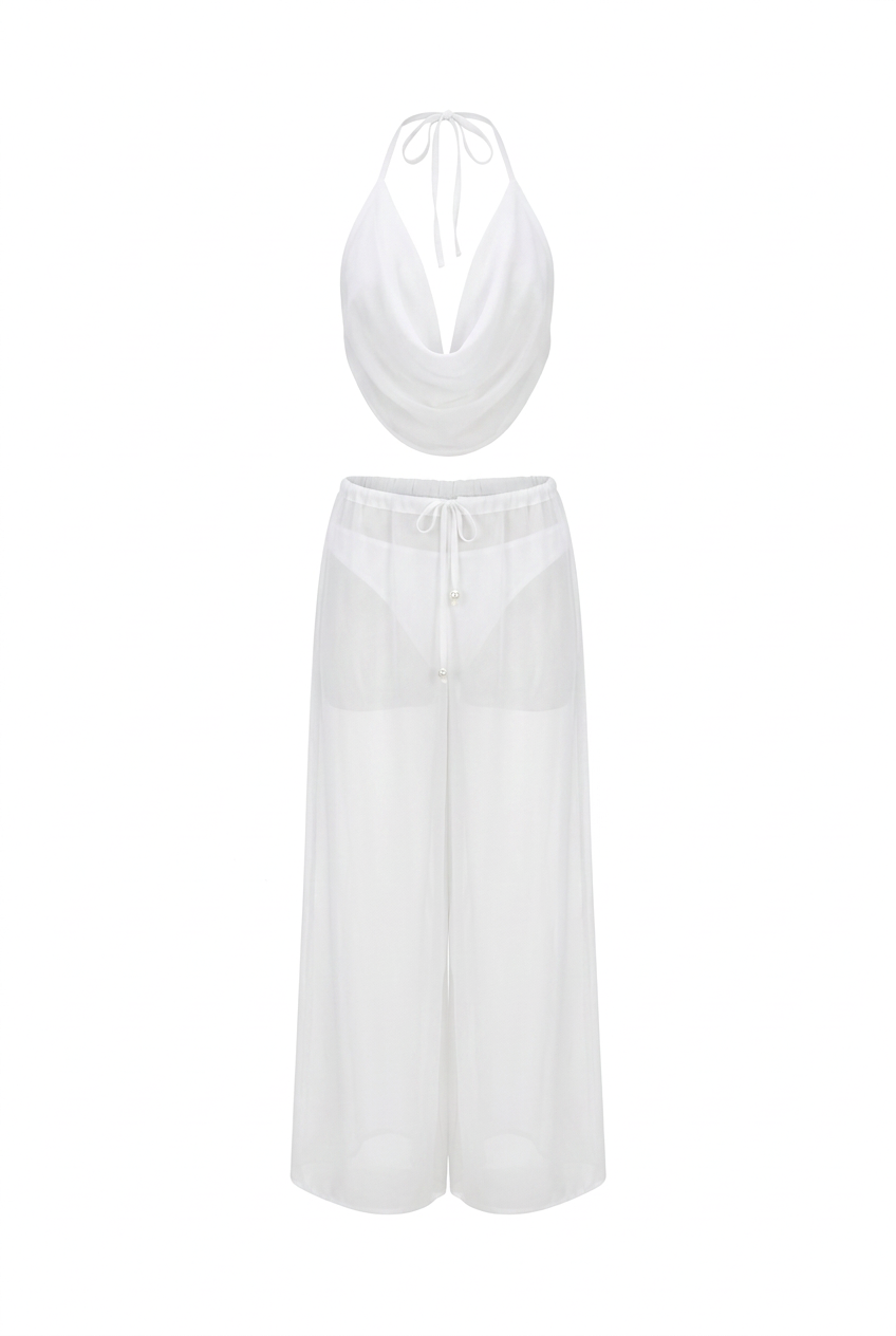 SET VITA blanco flotante con textura de chiffon corregida